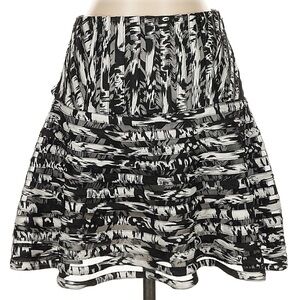 Parker Contemporary Modern Whimsigoth Chic Black & White Mini Skirt Size 0 XXS